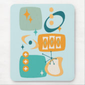 Atomzeitalter, Mitte Jahrhundert Abstrakt 19 Aqua, Mousepad (Vorne)