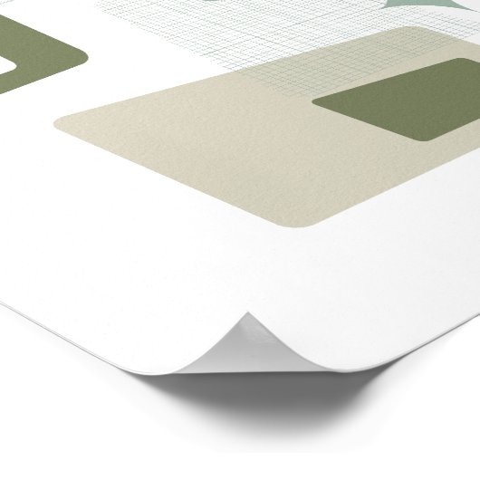 Atomzeitalter Mitte Jahrhundert Moderne blockiert  Poster (Ecke)