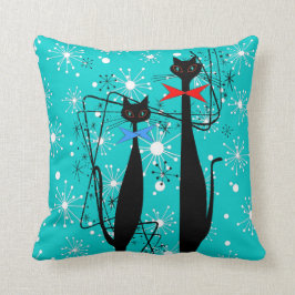 Atomzeitalter Mitte Jahrhundert Moderne Coole Katz Kissen