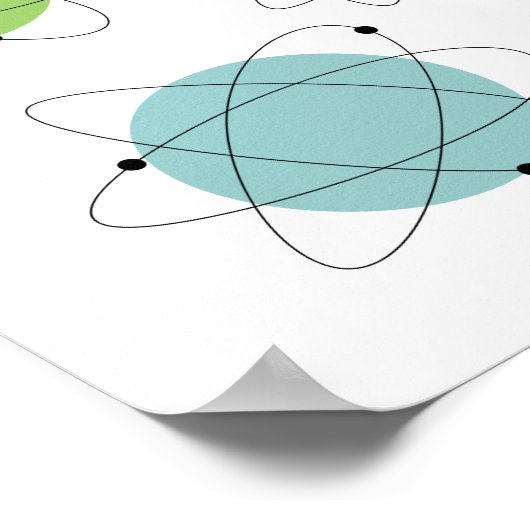 Atomzeitalter Mitte Jahrhundert Moderne Poster (Ecke)