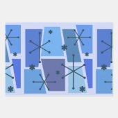 Atomzeitalter Pop Art Blue Geschenkpapier Set (Vorderseite 3)