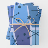 Atomzeitalter Pop Art Blue Geschenkpapier Set (Beispiel)