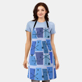 Atomzeitalter Pop Art Blue Schürze (Getragen)