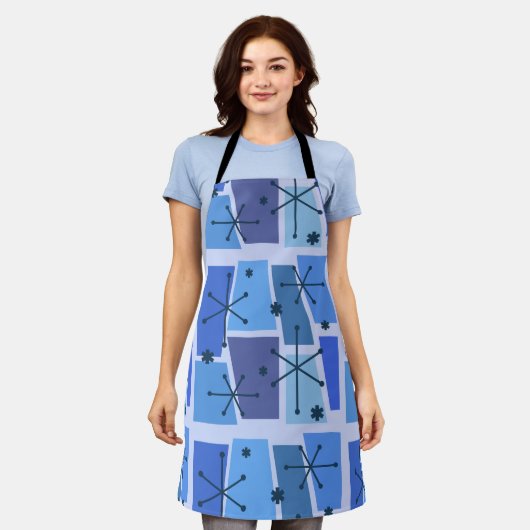 Atomzeitalter Pop Art Blue Schürze (Getragen)