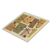 Atomzeitalter Pop Art Brown Fliese (Seite)