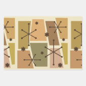 Atomzeitalter Pop Art Brown Geschenkpapier Set (Vorderseite 3)