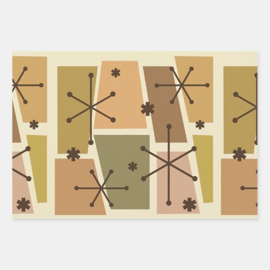 Atomzeitalter Pop Art Brown Geschenkpapier Set (Vorderseite 3)