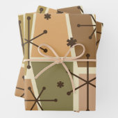 Atomzeitalter Pop Art Brown Geschenkpapier Set (Beispiel)