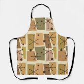 Atomzeitalter Pop Art Brown Schürze (Vorderseite)