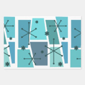 Atomzeitalter Pop Türkis Geschenkpapier Set (Vorderseite 3)