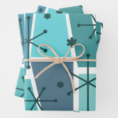 Atomzeitalter Pop Türkis Geschenkpapier Set (Beispiel)