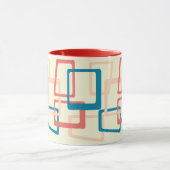 Atomzeitalter Rechtecke Blau, Korallen Tasse (Zentrum)