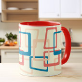 Atomzeitalter Rechtecke Blau, Korallen Tasse