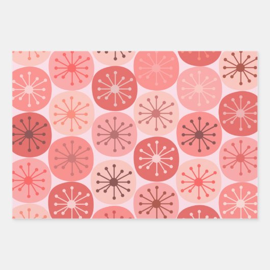 Atomzeitalter Retro Dots Midjahrhundert Mod Blush  Geschenkpapier Set (Vorderseite 2)