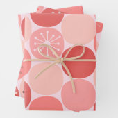 Atomzeitalter Retro Dots Midjahrhundert Mod Blush  Geschenkpapier Set (Beispiel)