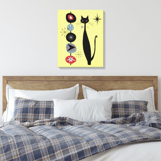Atomzeitalter Retro Mitte Jahrhundert Moderne Cool Leinwanddruck (Insitu (Schlafzimmer))