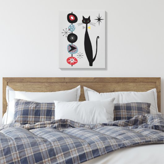 Atomzeitalter Retro Mitte Jahrhundert Moderne Cool Leinwanddruck (Insitu (Schlafzimmer))
