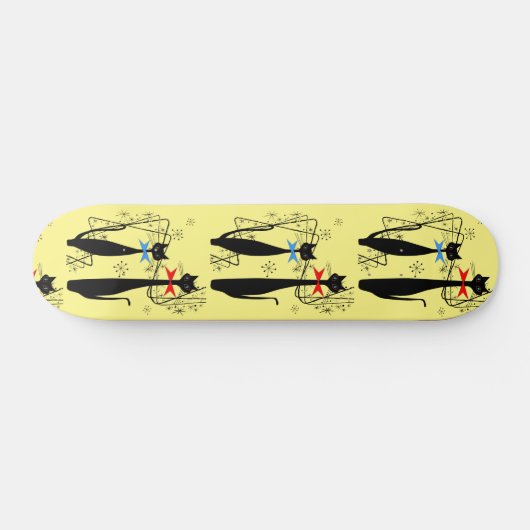 Atomzeitalter Retro Mitte Jahrhundert Moderne Cool Skateboard (Horizontal)
