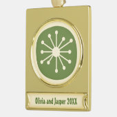 Atomzeitalter Retro Mitte Jahrhundert Modernes Min Banner-Ornament Gold (Links)
