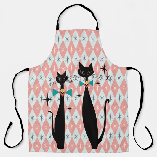 Atomzeitalter Retro Mittelalter Moderne Coole Katz Schürze (Vorderseite)