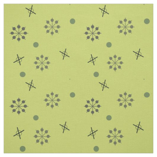 Atomzeitalter Sputnik Starbursts Chartreuse Stoff (Muster)