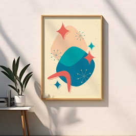 Atomzeitalter Star Boomerang Abstrakt Poster