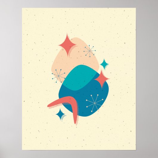 Atomzeitalter Star Boomerang Abstrakt Poster (Vorne)