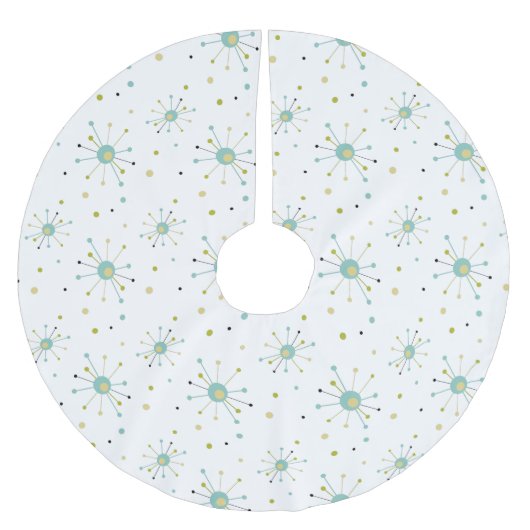 Atomzeitalter Sternexplosion MCM Weihnachten Polyester Weihnachtsbaumdecke (Vorderseite)