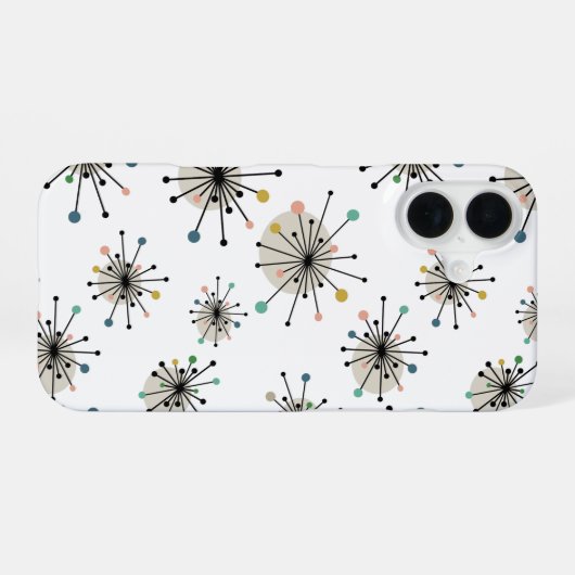 Atomzeitalter Sternexplosion Mitte des Jahrhundert iPhone 16 Hülle (Rückseite (Horizontal))