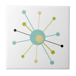 Atomzeitalter Sternexplosion Mitte Jahrhundert Mod Fliese