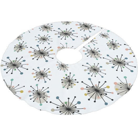Atomzeitalter Sternexplosion Mitte Jahrhundert Mod Polyester Weihnachtsbaumdecke (Schrägansicht)