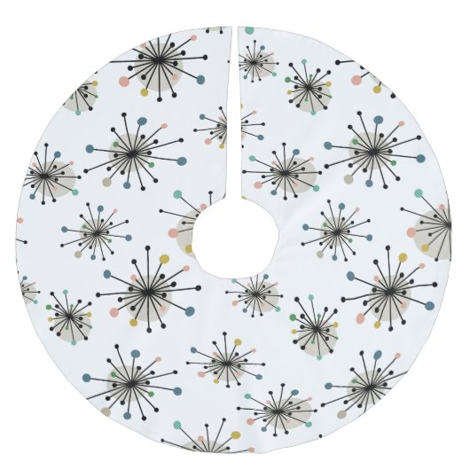 Atomzeitalter Sternexplosion Mitte Jahrhundert Mod Polyester Weihnachtsbaumdecke (Vorderseite)
