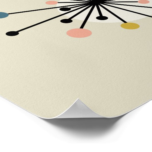 Atomzeitalter Sternexplosion Mitte Jahrhundert Mod Poster (Ecke)