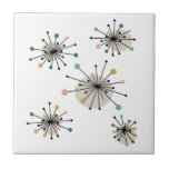 Atomzeitalter Sternexplosion Mitte Jahrhundert Ret Fliese<br><div class="desc">Diese moderne,  dekorative Kachel mit Sternexplosionen in den Farben Türkis,  Orange,  Bräune,  Avocado,  Blau,  Schwarz und Braun. Dies ist eine fantastische Ergänzung zu Ihrem Tiling-Projekt oder Ihrer Wohngestaltung.</div>