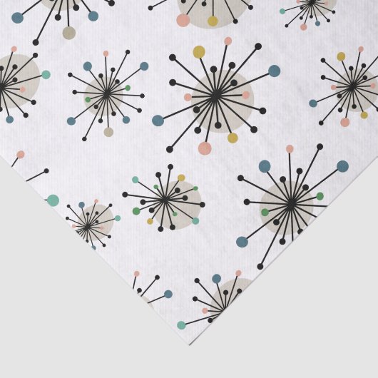 Atomzeitalter Sternexplosion Retro Mitte Jahrhunde Seidenpapier (Ausschnitt)