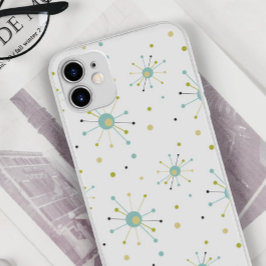 Atomzeitalter Sternexplosion und Dots Mid Century  iPhone 16 Hülle