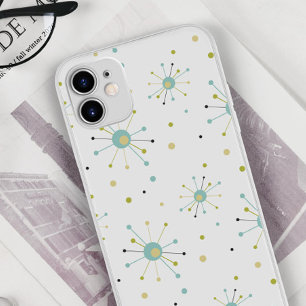 Atomzeitalter Sternexplosion und Dots Mid Century  iPhone 16 Hülle