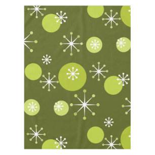 Atomzeitalter Sternexplosionen Olive Green Tischdecke