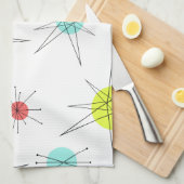 Atomzeitfarbenfrohe Planeten Geschirrtuch (Viertel Falte)