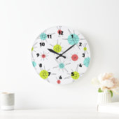Atomzeitfarbenfrohe Planeten Große Wanduhr (Zuhause)