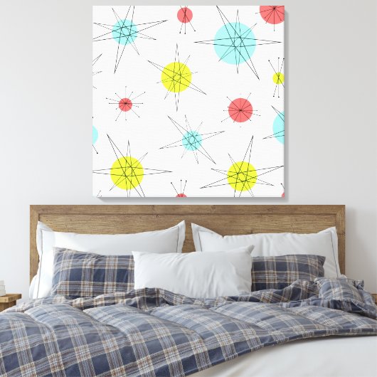 Atomzeitfarbenfrohe Planeten Leinwanddruck (Insitu (Schlafzimmer))