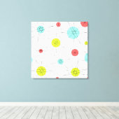 Atomzeitfarbenfrohe Planeten Leinwanddruck (Insitu (Holzboden))