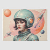 Atomzeitfrau im Weltraum #1 Decoupage Seidenpapier (Vorderseite)