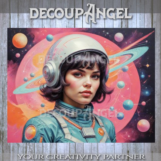 Atomzeitfrau im Weltraum #3 Seidenpapier