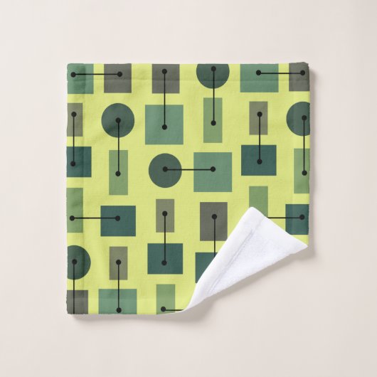 Atomzeitgenössische einfache Formen Badhandtuch Set (Waschlappen)