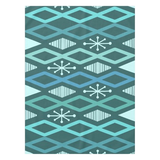 Atomzeitkolumnen Aquamarin Tischdecke (Vorderseite)