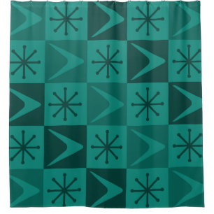 Atomzeitkreuz Aquamarin Duschvorhang
