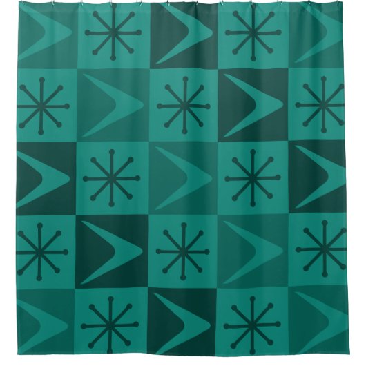 Atomzeitkreuz Aquamarin Duschvorhang (Vorderseite)