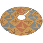 Atomzeitkreuz Karussell Burnt Orange Polyester Weihnachtsbaumdecke (Schrägansicht)