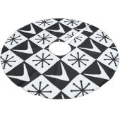 Atomzeitkreuz Schwarz-weiß Polyester Weihnachtsbaumdecke (Schrägansicht)